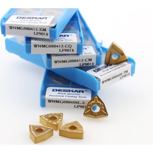 10PCS DESKAR WNMG080404 WNMG080408 WNMG080412 CM PR CQ HQ MT PM LF9018 Carbide Inserts Turning Tools CNC Lathe Cutter For Steel