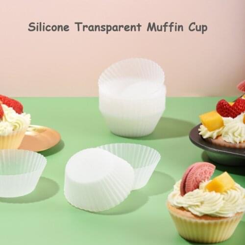 12pcs Silicone Muffin Cup Kitchen Baking Mold Cupcake DIY Transparent 7cm Round Cake Cup Mould Kitchen Accessories Cake Decor