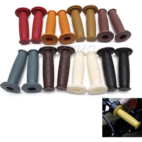 22mm 7/8" Handle Bar Retro Rubber Motorcycle Bike Vintage Handlebar Hand Grip for Harley Yamaha Suzuki Honda Cafe Racer Bobber