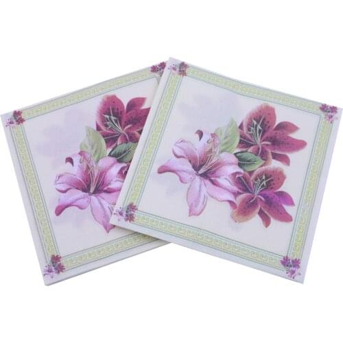 33x33cm 20Napkins/lot New Color Printed Napkins Paper Flower Grass Tissue Paper DIY Birthday Wedding Party Paper Towel Decor