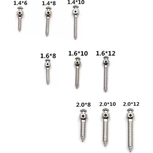 5 Pcs Anchor Nail Micro Implants Mini Screw Self-taping Titanium Ortho Φ1.4mm-2.0mm Handle Teeth Dental Tools