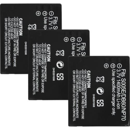 CGA-S005 Batterie For Panasonic Lumix DMC-FX180 LX1 LX2 LX3 FX01 FX07 FX100 1400mAh Camera Battery CGAS005E S005E/DB60/NP70