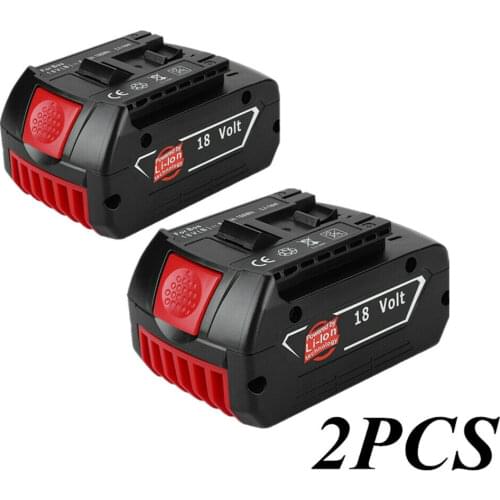 2pcsX18v 5000/4000Ah Batteries Bat609 for Bosch Li-ion battery for Bosch Drill 17618 BAT618G BAT618 BAT609G with led light