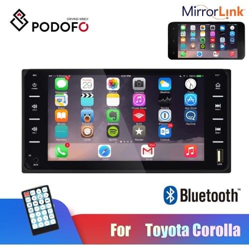 Podofo 2din Car Radio 7"Car MP5 Player Touch screen Multimedia Autoradio Bluetooth MirrorLink USB FM Radio For Toyota Corolla