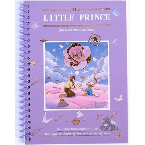 A5 Little Prince And Rose Planet Theme Light Coil Lined Paper Notebook Diary Journal 68 Sheets