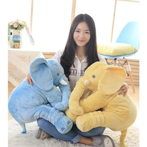 Large Plush Elephant Doll Toy Kids Sleeping Back Cushion Cute Stuffed Elephant Baby Accompany Doll Xmas Gift Stuffed Toy 60cm