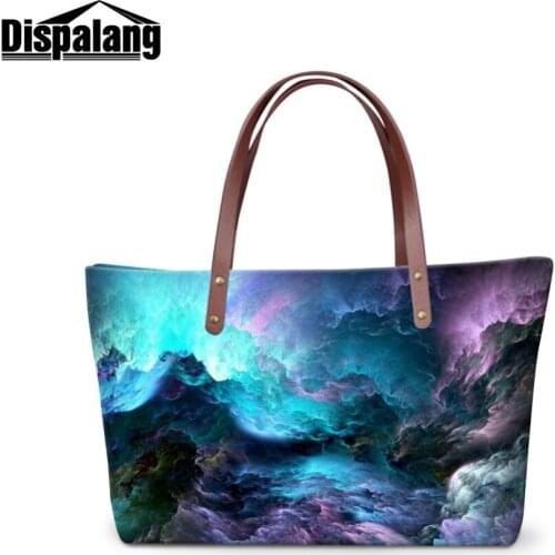Big Shoulder Handbags for Teen Girls Fashionable Top Hand Bags for Women Landscape Galaxy beach Tote handbag storage for girls