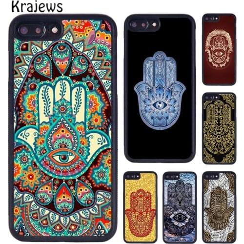 Krajews Magic Buddha Colored Hamsa phone Case For iPhone 5 6S 7 8 Plus 11 12 Pro X XR XS Max Samsung Galaxy S6 S7 S8 S9 S10 plus