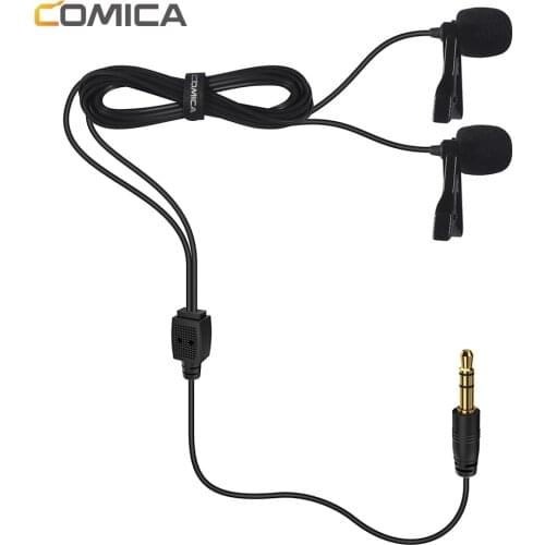 CoMica CVM D02 Lavalier Condenser Microphone 2.5M 4.5m 6.0m Mic for DSLR Camera Sony Canon Nikon Phone Gopro Studio