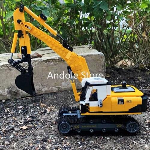 Crawler Crane Vehicle Building Blocks Engineering Excavator Bulldozer Truck Construction Loader Bricks Modle Set Toy For Kid