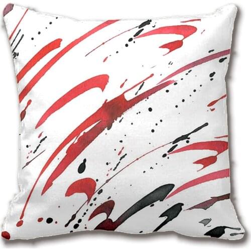 Red Gray Black Watercolor Abstract Throw Pillow Case Decorative Cushion Cover Pillowcase Customize Gift By Lvsure For Sofa Seat