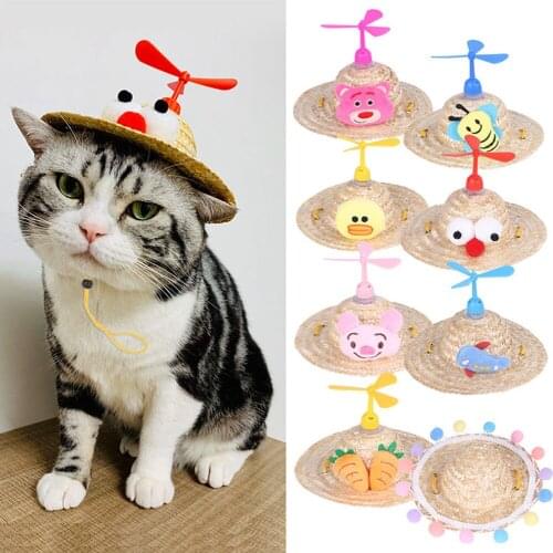 Creative Pet Dog Cat Hat Decor For Small and Medium Dogs Photography Props Cute Bamboo Dragonfly Dog Caps Pet Accessories
