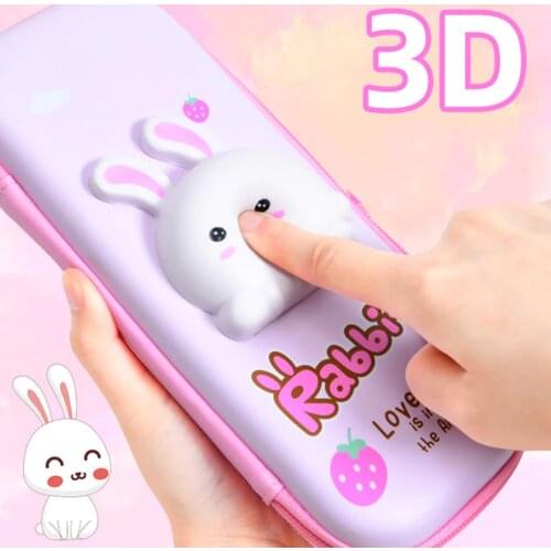 Creative Childrens Pencil Case Cute 3D Cartoon Waterproof Pencil Bag Kids Pupil School Stationery Box