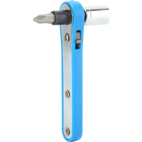 Small Size 10mm Ratchet Socket Wrench with 1pc PH2 Screwdriver Bit Kit