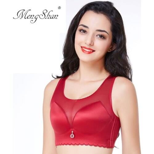 MengShan lingerie femme Sexy anti-light and anti-droop big size bra Steel Ring-free Ultra-thin Cotton Cup lingerie plus size bra