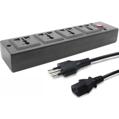 Multifunction 250v 13a 1.5m 4 jack Universal power strip PDU outlet IEC320 plug adapter Italy Uruguay power cord converter