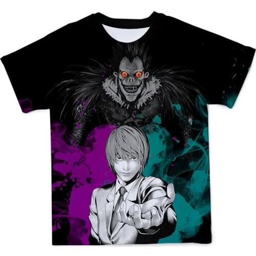 New Death Note anime 3D mens top cloth Summer fashion comfortable harajuku manga mens oversized t-shirt boys anime top