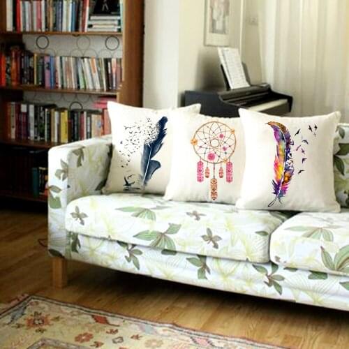 Feather Pillowcase Decorative Sofa Cushion Case Bed Pillow Cover Home Decor Car Cushion Cover Cute Pillow Case 45*45cm