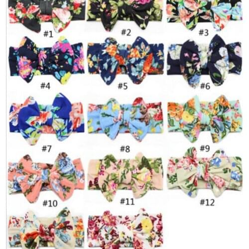 2018 New Cotton Elastic Newborn Baby Girl Headband Flower Hair Band Children Big Bows Headband Baby Turban Bohemian Bandeau Bebe
