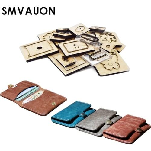 SMVAUON Wooden Die Cutting DIY Card Bags Leather Cut Dies Japan Steel Blade Laser Mold Leather Template Suitable For Die Cutting