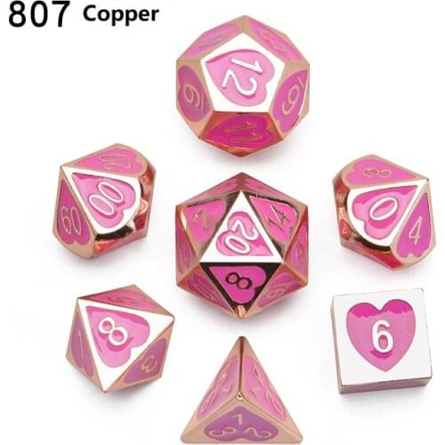 New arrival 7pcs/Set dnd dice set dados rpg dobbelstenen dados rol polyhedral dices metal dice d4 - d20