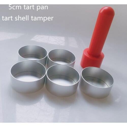 5pcs/pack 5cm pop-out base French pie pan tart pan mini trate pan with plastic Dough Tart shell Tamper