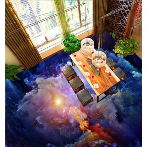 Modern Floor painting The vast sky 3D floor Custom 3D painting floor wallpaper PVC adhesive