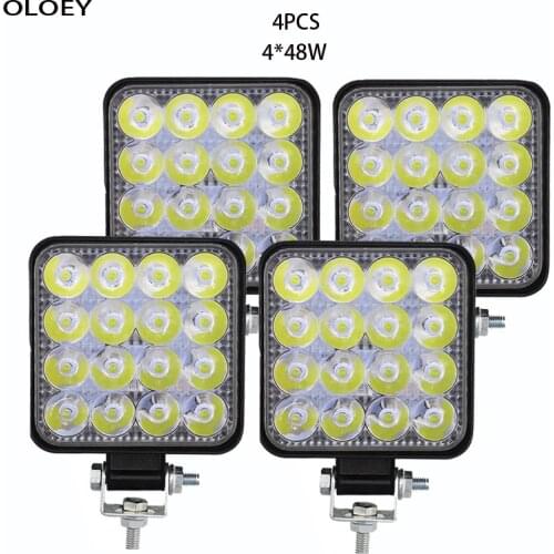 LED Work Light Car Fog Light 48W LED Headlight Front Spotlight 12V Car LED Searchlight For Truck SUV Engineering Work Vehicle