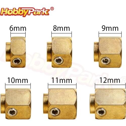 6/8/9/10/11/12mm Heavier Brass 12mm Hex Wheel Hub Extended Adapter For Traxxas TRX-4 Scale Trail Axial SCX10 RC 1/10 Crawler Car