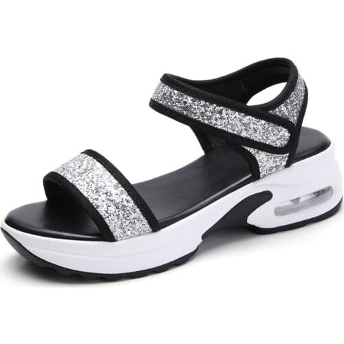 2020 Women Sandals Wedges Heel Flat Shoes Bling Female Beach Gladiator Sandals Ladies Summer Platform Sandals Shoes For Women