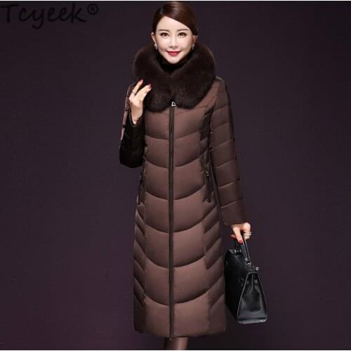 Tcyeek Winter Coat Female 90% Duck Down Jacket Women Clothes 2020 Korean Thick Ladies Long Jackets + Fox Fur Hooded Hiver YS8712