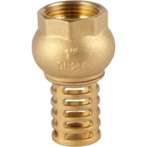 1 Inch Dn25 Internal Thread Brass Water Foot Valve Foot Pump Brass Internal Thread Filter Bottom Valve Shaft