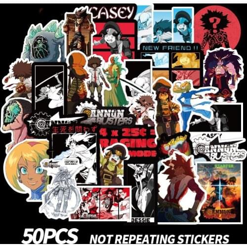 10/50pcs Skateboard Cannon Busters Stickers For Luggage Car Guaitar Skateboard Phone Laptop Bicycle Stickers