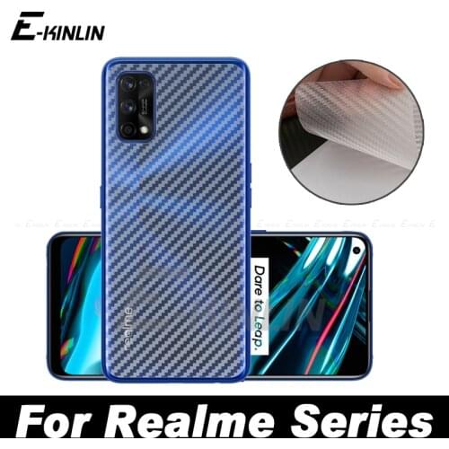 5pcs 3D Carbon Fiber Back Cover Screen Protector Protective Film For Realme 8 7 5G 7i 5i 6i 6S 6 5 5s X2 Pro Not Tempered Glass