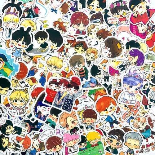 120Pcs Cut Expression Sticks Cartoon Q Version Korean Combination Sticker For Refrigerator Scrapbooking Suitcase Pvc Graffiti
