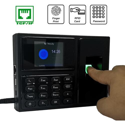 Tcp/ip Biometric Fingerprint Time Clock Recorder Attendance Employee Electronic Finger and Card Time Attendance