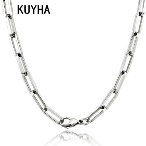 Punk Chain Gold/SilverColor Necklace Bracelet Chain Llink Long Chain Necklace for Women Men Wide Jewelry