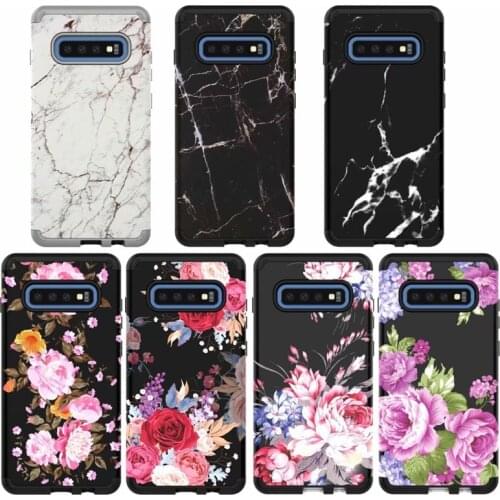 Case For Samsung Galaxy S10 Plus S10e case S10 Plus Full Protection 3 in 1 Armor shock proof flower Soft case kimTHmall