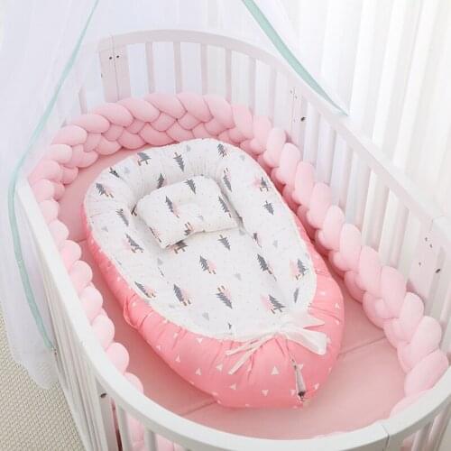 Baby Nest 88*53cm Soft Newborn Bed Portable Baby Bed Sleeping Bumper Children Infant with Pillow