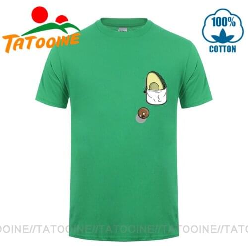 Lifesome Cartoon Avopocket T shirts men avocados t-shirts foodie nutrition fruit tee shirt Funny Cute pocket avocado T shirt man