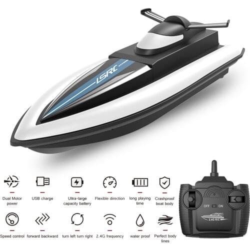 LSRC RC Boat 20KM/H High Speed 2.4G 4CH RC Racing Boat Dual Motor Remote Control Boats For Kids Adult Racing Water Toys For Kids