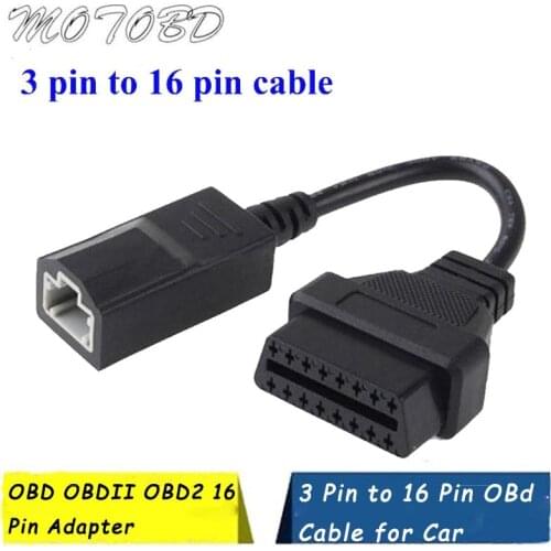 Hot Sell OBD 2 Cable for Honda 3pin OBD1 Adapter OBD2 OBDII for Honda 3 Pin To 16 Pin Connector Compatible Diagnostic Tool New