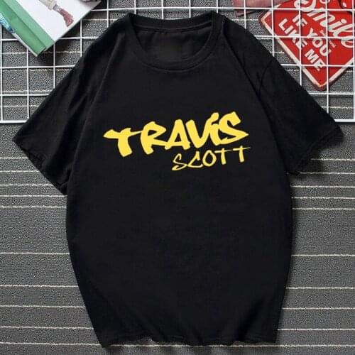 2021 Hot Sale Travis Scott Letter Print Men T Shirt New Fashion Hipster Streetwear Summer Cotton Casual Male Short-sleev Tops