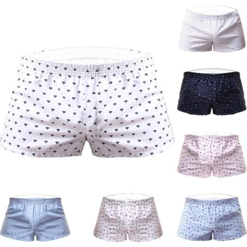 70% Hot Sell Fashion Star Dots Clover Print Boxers Underwear Mens Shorts Home Underpants