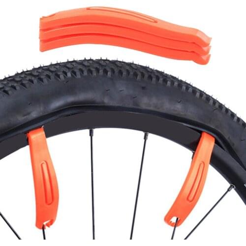 3Pcs Tire Spoon Ultralight Durable Curved Hardened Plastic Bike Tyre Tire Lever Remover MTB Bike Wheel Repair Tire Tool Orange