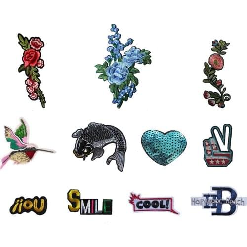 High Quality Fashion Hot Melt Adhesive Iron no Patch Embroidery applique Badges DIY Sewing Patch Accessories 1~10pcs for sale