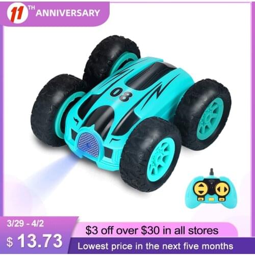 3.7 inch RC Car 2.4G 4CH Double-sided bounce Drift Stunt Car Rock Crawler Roll Car 360 Degree Flip Remote Control Cars Kids Toys
