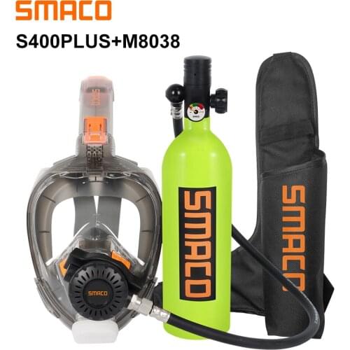 SMACO Mini Scuba Diving Tank and Dive Mask Combination, Free Breathing Underwater for 16 Minutes