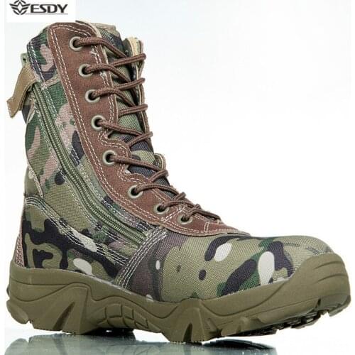 Spring Winter Tactical Mountaineering Boots Military Mens Outdoor Hiking Hunting Combat Non-slip Climbing Travel Mountain Shoes