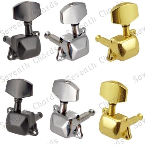 A Set 6 Pcs Semiclosed Guitar String Tuners Tuning Pegs keys Machine Heads for Acoustic Guitar - 3L3R & 2L4R & 4L2R.& 6R & 6L